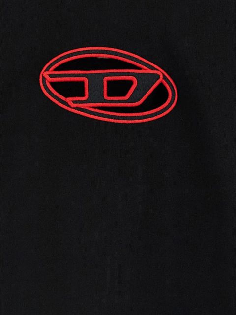 Diesel F-Slimmy logo-embroidered cropped hoodie - Black