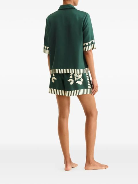 ERES floral-print striped shorts - Green