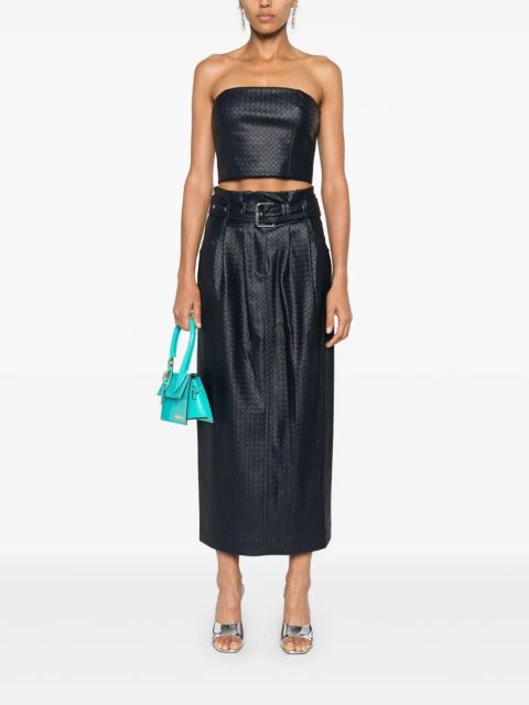 ROTATE BIRGER CHRISTENSEN paper waist midi skirt - Blue