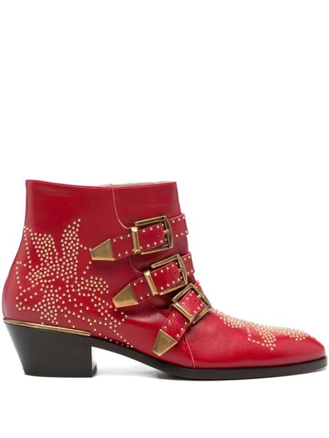 Chloé 40mm Susanna studded buckle boots - Red - zdjęcie produktu nr 1