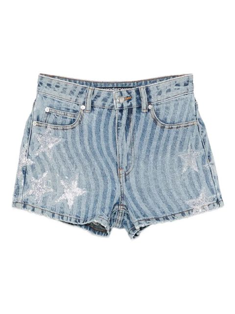 Alexander Wang star-embellished denim shorts - Blue - zdjęcie produktu nr 1