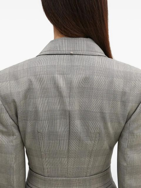 Sportmax belted check jacket - Grey
