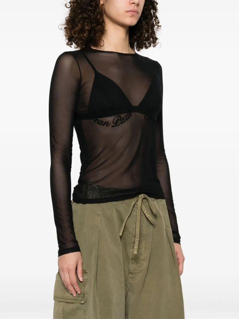 Jean Paul Gaultier flocked-logo T-shirt - Black