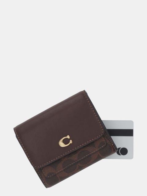 Coach portfel damski kolor brązowy CAT56