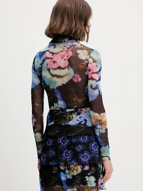 Desigual sukienka CORAL LACROIX kolor czarny mini prosta 25WWVK10 - zdjęcie produktu nr 2