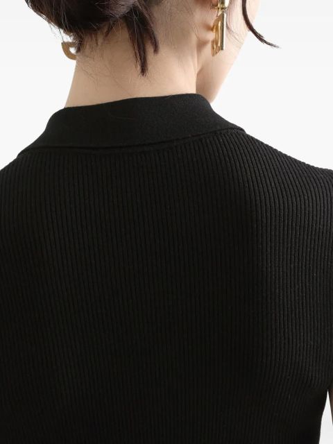 Dolce & Gabbana ribbed polo top - Black