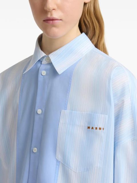 Marni striped panel shirt - Blue