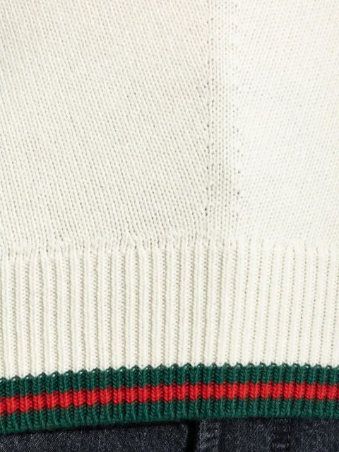 Gucci Web-stripe trim sweater - Neutrals - zdjęcie produktu nr 2