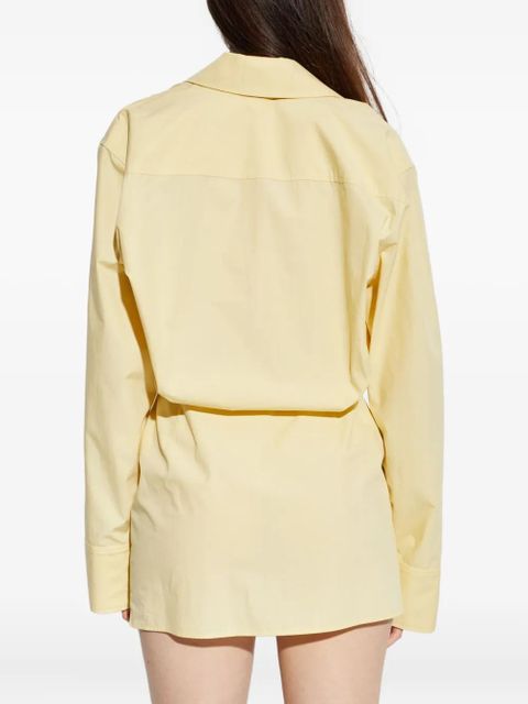 The Attico mini buttoned collared dress - Yellow