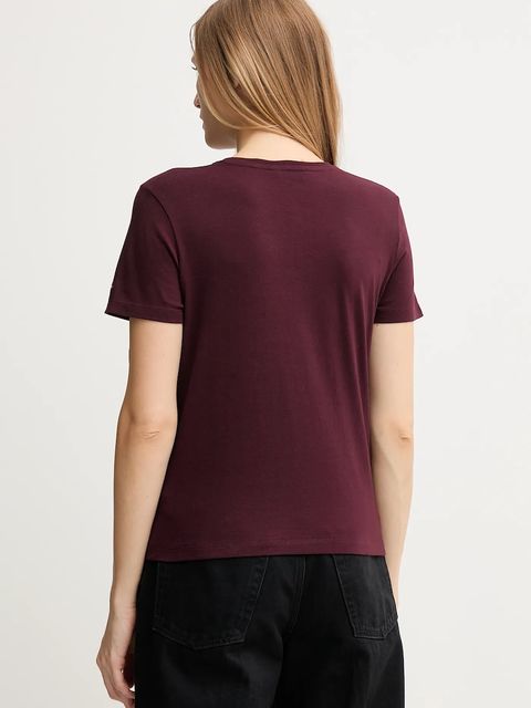 Tommy Hilfiger t-shirt bawełniany damski kolor bordowy WW0WW46120