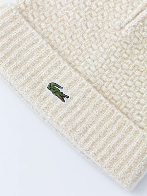 Lacoste czapka z dodatkiem wełny kolor beżowy RB8203