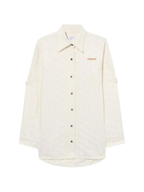 Off-White star-jacquard shirt jacket - Neutrals - zdjęcie produktu nr 1