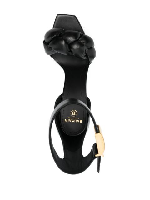 Balmain logo-plaque open-toe sandals - Black