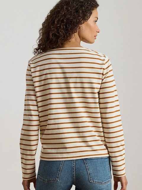 Lauren Ralph Lauren longsleeve bawełniany damskie kolor beżowy 200980155 - zdjęcie produktu nr 2