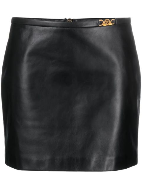 Versace Medusa-embellished leather miniskirt - Black - zdjęcie produktu nr 1