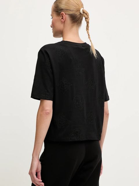 Guess t-shirt bawełniany PEONY damski kolor czarny V5YI10 I3Z14