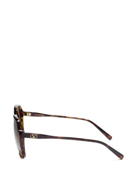 VALENTINO GARAVANI EYEWEAR rectangular acetate sunglasses - Brown