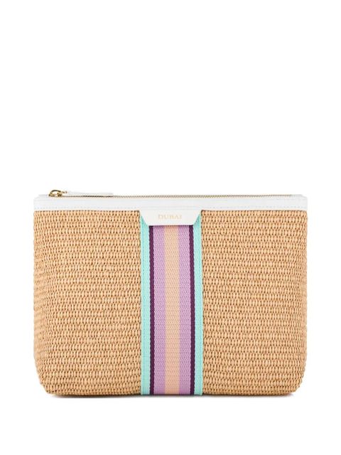 Aquazzura raffia stripe clutch bag - Neutrals - zdjęcie produktu nr 1