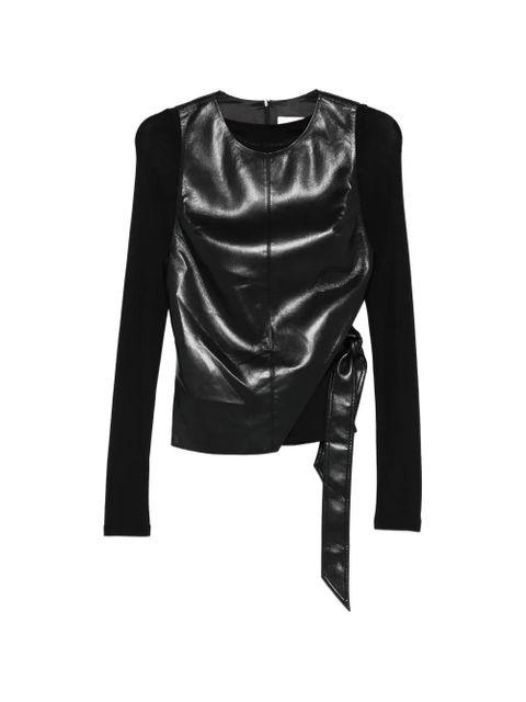 Nanushka long-sleeve tie-detail top - Black - zdjęcie produktu nr 1