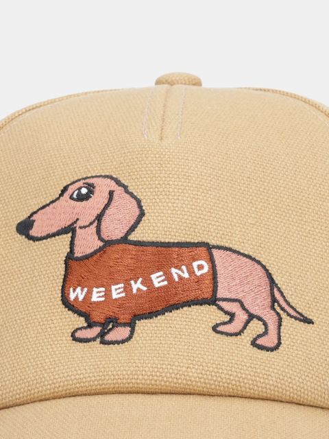 Weekend Max Mara czapka z daszkiem bawełniana AGUFO kolor brązowy 2615571044600 - zdjęcie produktu nr 2