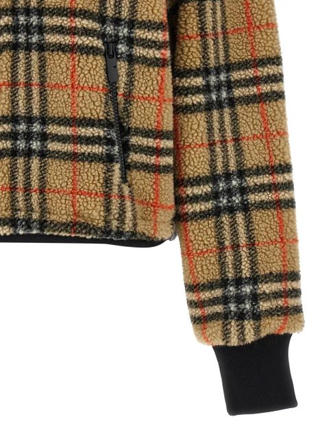 Burberry checked fleece jacket - Neutrals