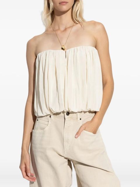 ISABEL MARANT Amalia gathered strapless blouse - Neutrals