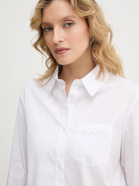 Joop! koszula damska kolor biały relaxed z kołnierzykiem klasycznym 30100036 - zdjęcie produktu nr 2