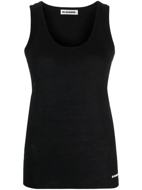 Jil Sander logo-print cotton tank top - Black - zdjęcie produktu nr 1