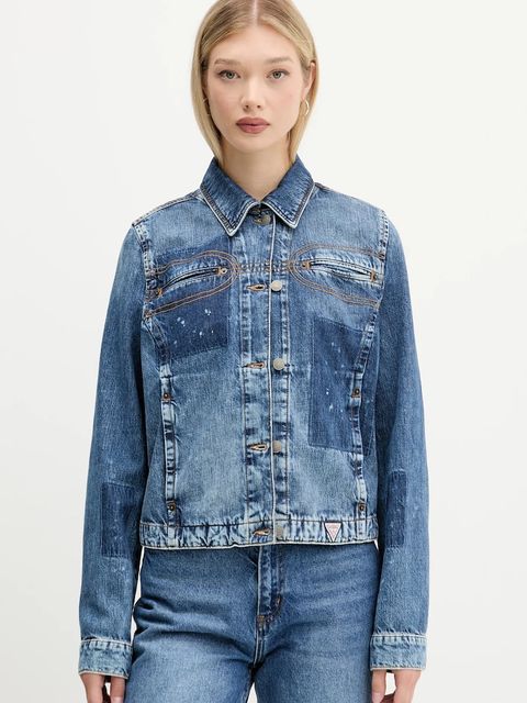 Guess Originals kurtka jeansowa HARRINGTON kolor niebieski przejściowa W5YN69 D5R01 - zdjęcie produktu nr 1
