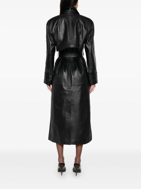 ducie Corrin buttoned belted leather trench - Black