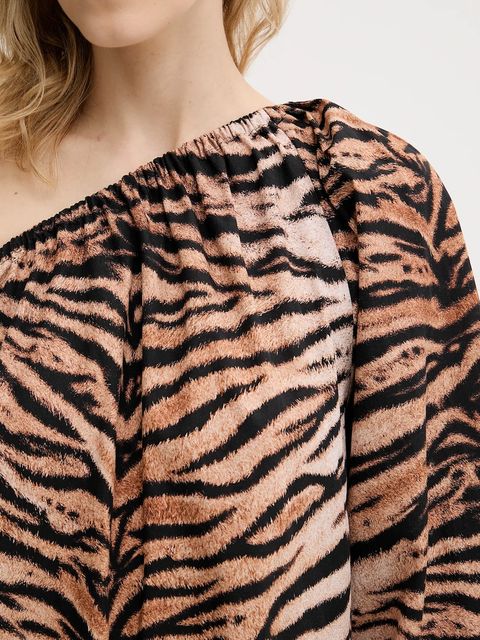 The Sleeper sukienka bawełniana kolor brązowy midi oversize GADR06A003N