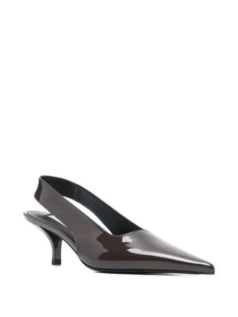 TOTEME slingback calf leather pumps - Brown - zdjęcie produktu nr 2