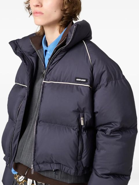 Miu Miu padded piped-trim jacket - Blue