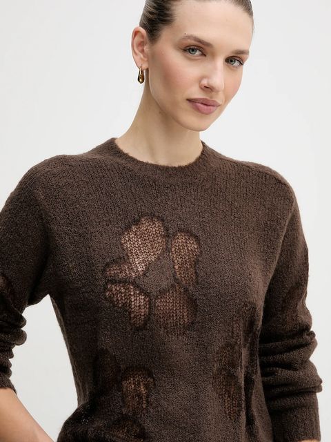 United Colors of Benetton sweter z dodatkiem wełny damski kolor zielony 18L4E10EW