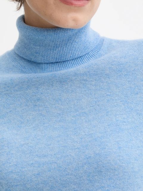 United Colors of Benetton sweter wełniany damski kolor niebieski z golfem 1002D2348 - zdjęcie produktu nr 2