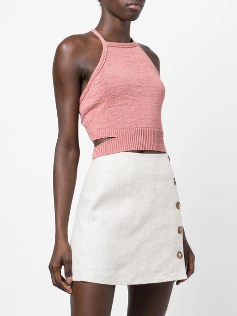 Cult Gaia Nan tie-fastening knitted top - Pink