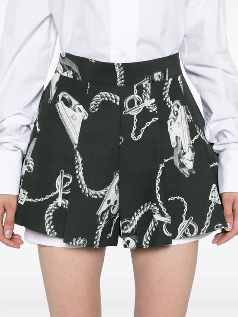 Burberry Knight Hardware Taffeta Shorts - Green