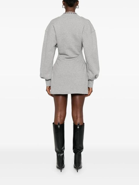 The Attico V-neck long-sleeves mini dress - Grey