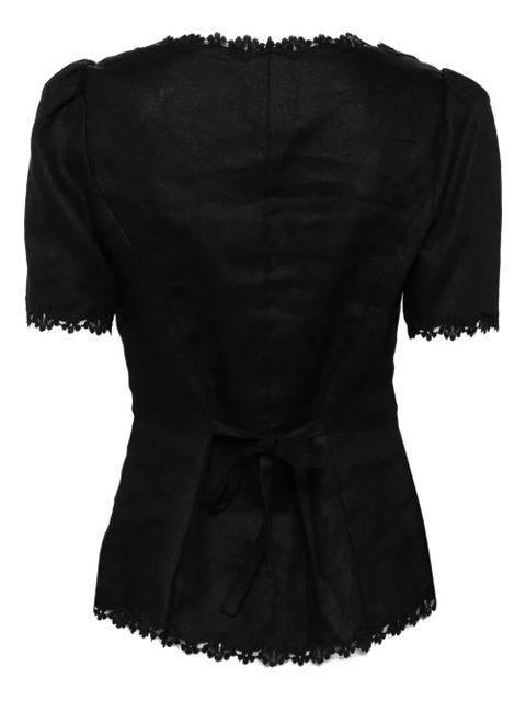 Reformation Anabella linen top - Black - zdjęcie produktu nr 2