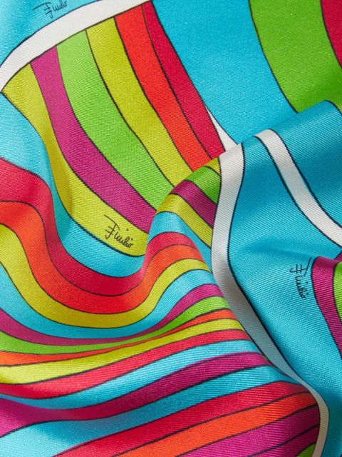 PUCCI Iride and Onde-print silk scarf - Red