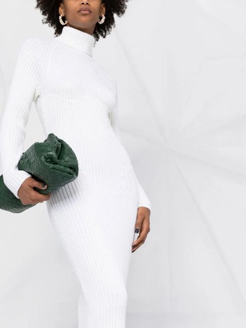 TOM FORD ribbed roll-neck dress - White