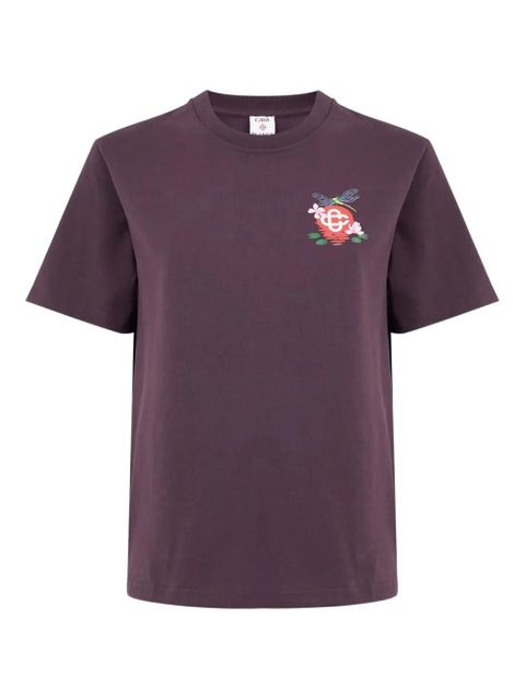 Casablanca floral-embroidered T-shirt - Purple - zdjęcie produktu nr 1