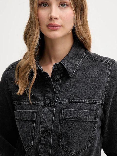 Dkny sukienka jeansowa kolor szary mini rozkloszowana DJ5D9064