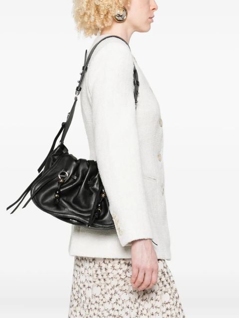 ISABEL MARANT pleated-detail drawstring shoulder bag - Black