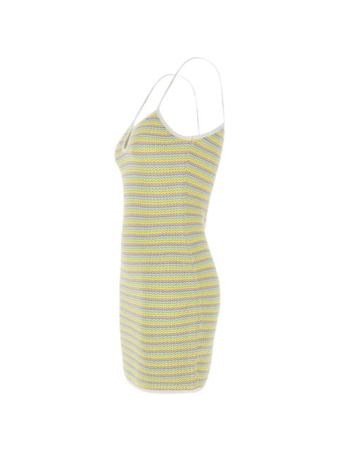 Casablanca Bourgeois striped keyhole knit dress - Yellow