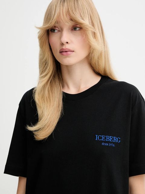 Iceberg t-shirt bawełniany damski kolor czarny