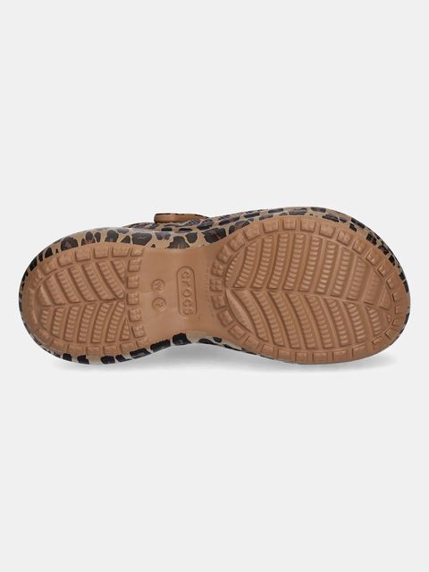 Crocs klapki Bae Animal Clog damskie kolor brązowy na platformie 211624
