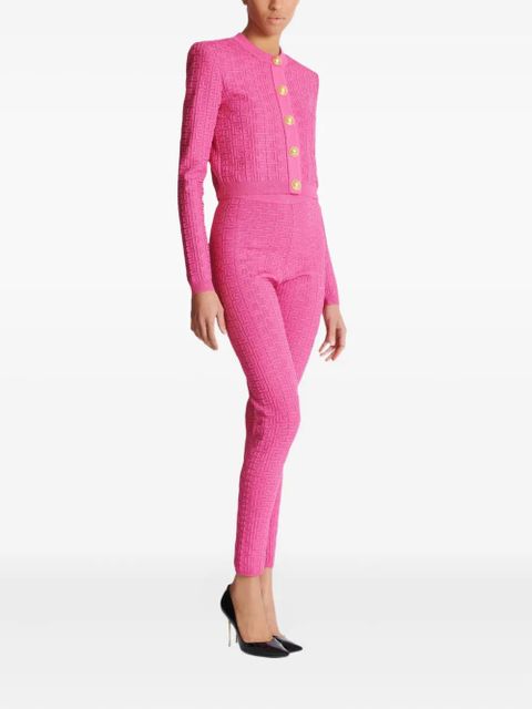 Balmain monogram-pattern cardigan - Pink - zdjęcie produktu nr 2