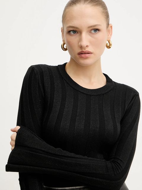 Guess sweter z domieszką wełny GEMMA damski kolor czarny lekki W5YR13 Z3OT0