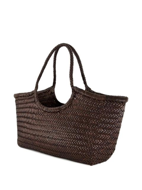 DRAGON DIFFUSION herringbone leather tote bag - Brown - zdjęcie produktu nr 2